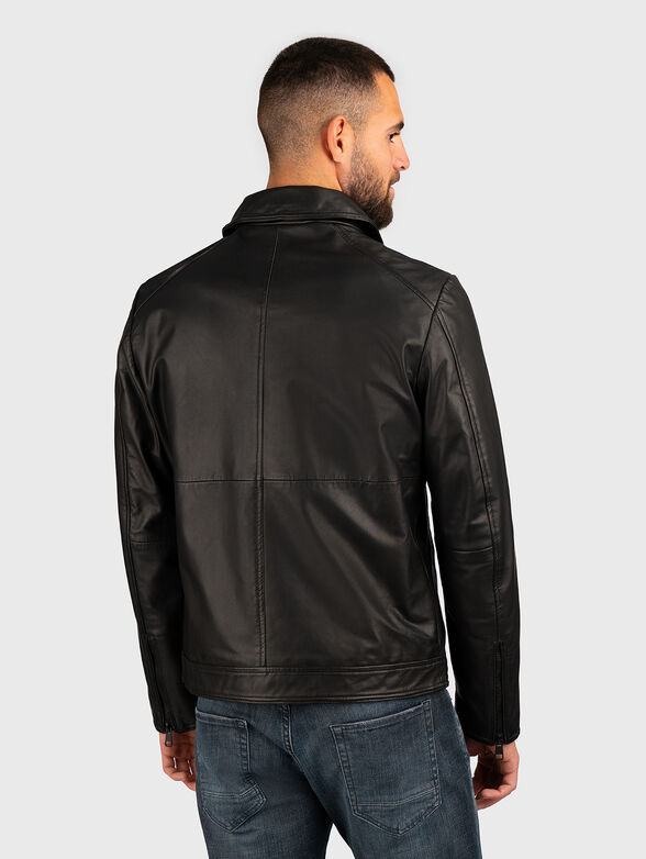 Leather jacket with slim fit - 3