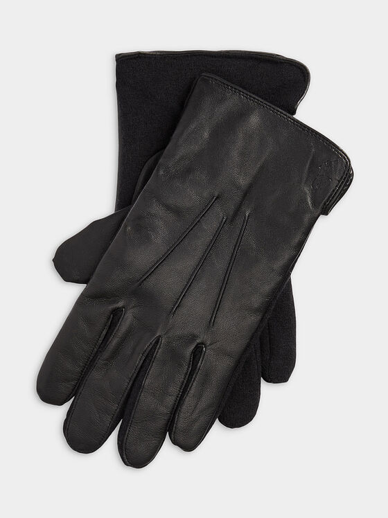 Черни ръкавици с лого акцент - 1