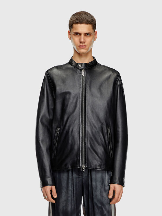 L-CARVER leather jacket with logo accent - 1