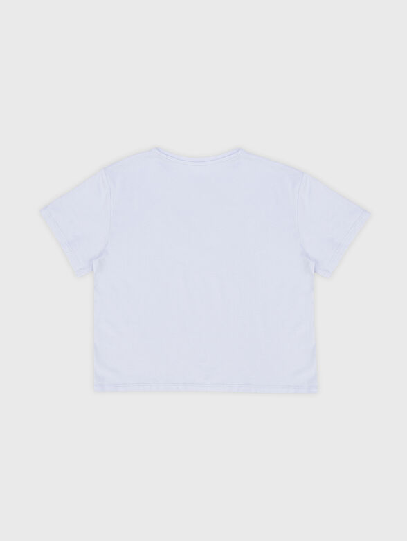 Blue T-shirt with accent logo print - 2