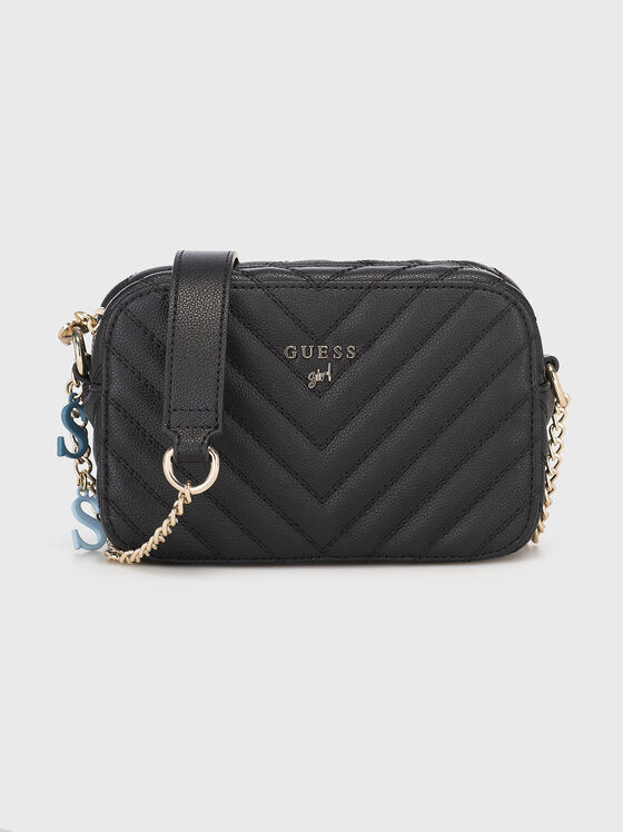Black crossbody bag with quilted effect - 1
