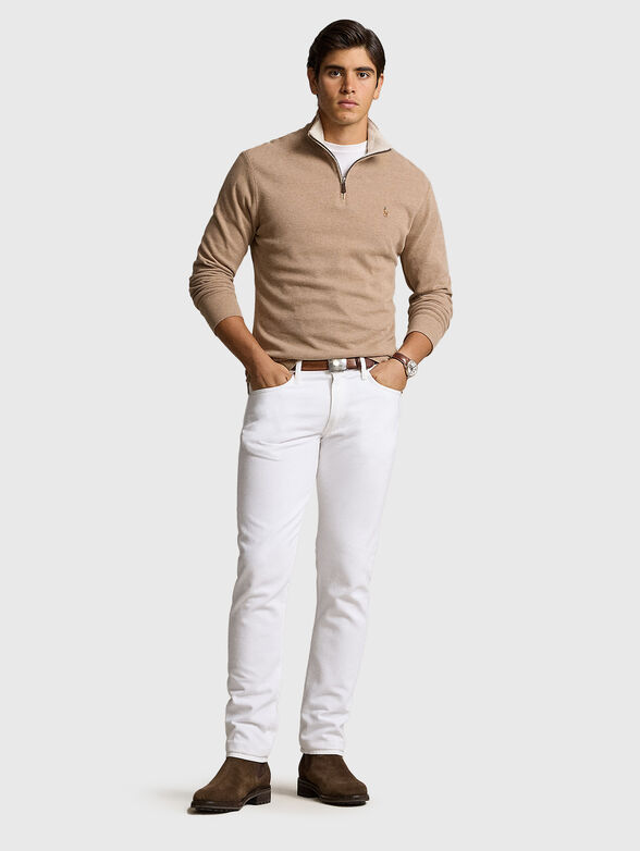 Sweater in cotton with zip collar - 2