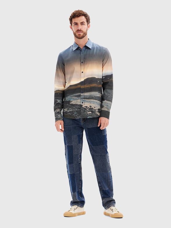 Shirt with landscape print - 1