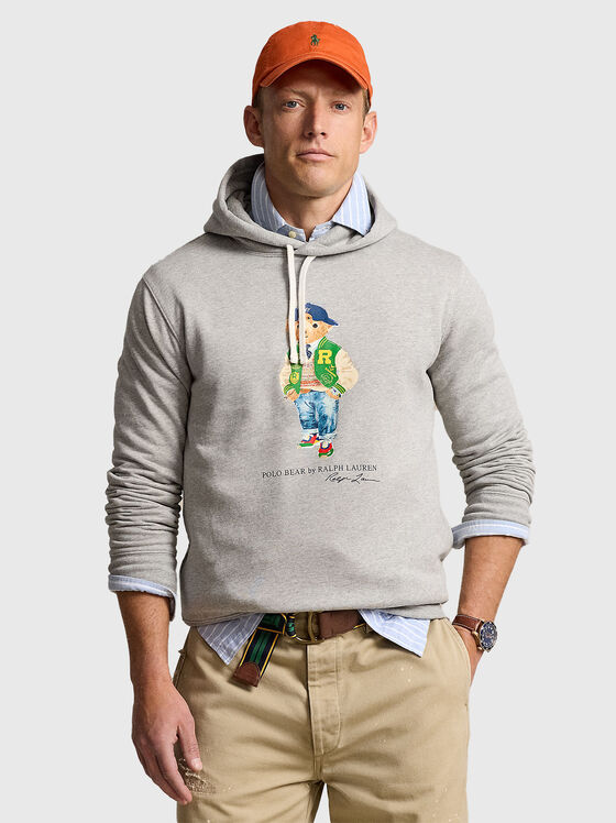 Сив суитшърт с щампа Polo Bear - 1