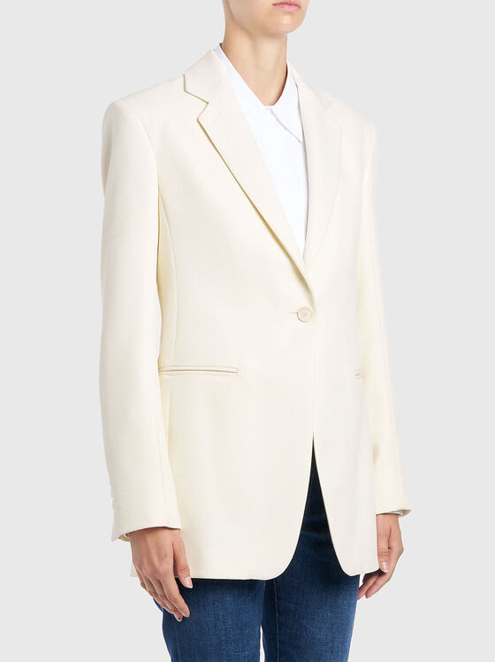 Single breasted jacket in ecru - 1