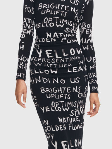 HESIAN slim dress with contrast lettering - 3