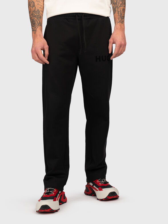 Cotton sports trousers with logo - 1