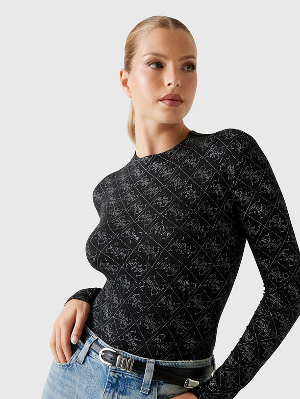 Slim bodysuit with accent print - 4