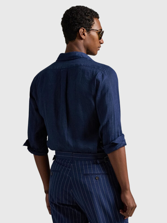 Linen shirt with contrast logo - 3