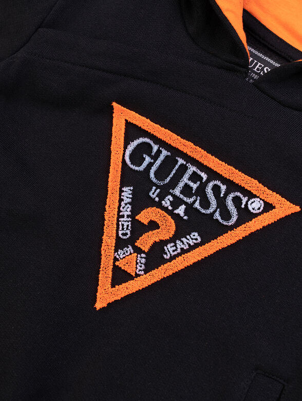 Sweatshirt with hood and logo print - 3