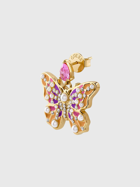 Earrings with rhinestones and pearls - 4