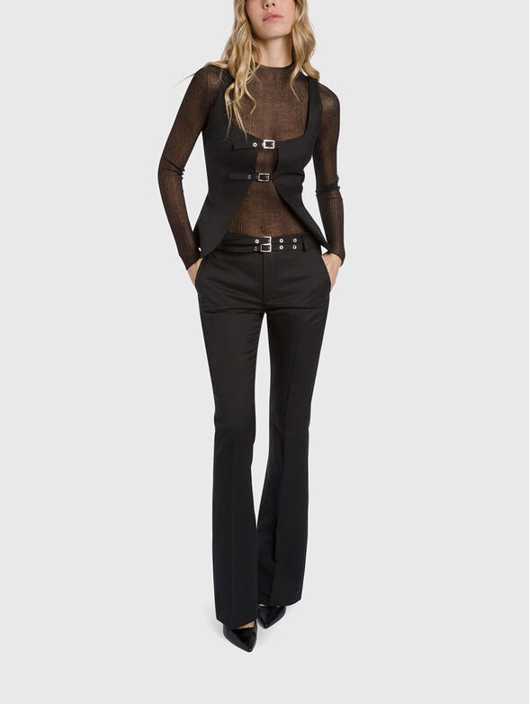 Wool blend top with buckles - 2