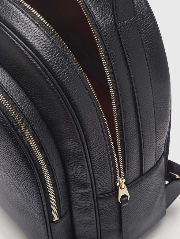 Black leather backpack  - 5