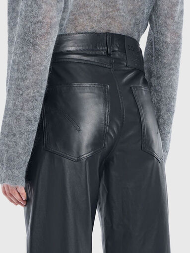 AMBER wide leg trousers in nappa leather - 4