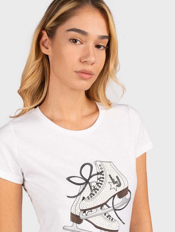 White T-shirt with print - 4