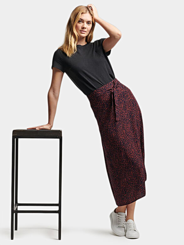 Midi skirt with floral print - 2