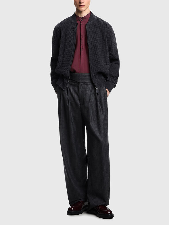 Suede jacket with embossed texture - 2