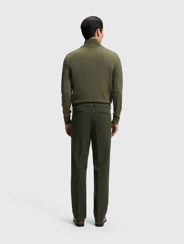 Straight fit cotton blend trousers - 2
