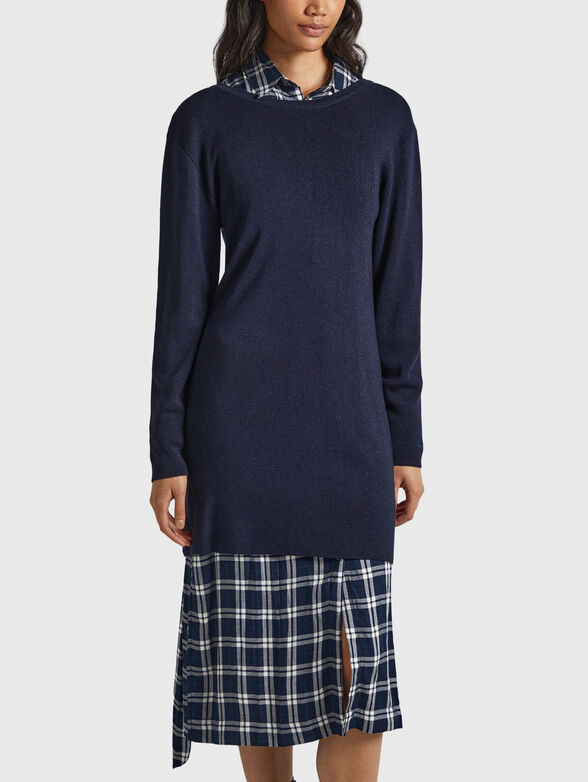 Wool blend dress with accent back - 5