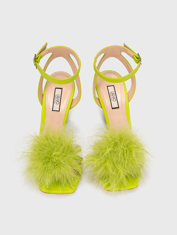 CAMELIA 08 black leather sandals heel - 6