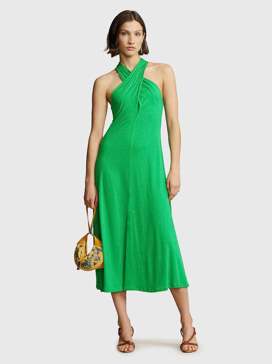 Зелена рокля BIANCA от вискоза - 1