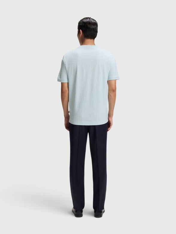 Cotton T-shirt with a geometric jacquard print - 3