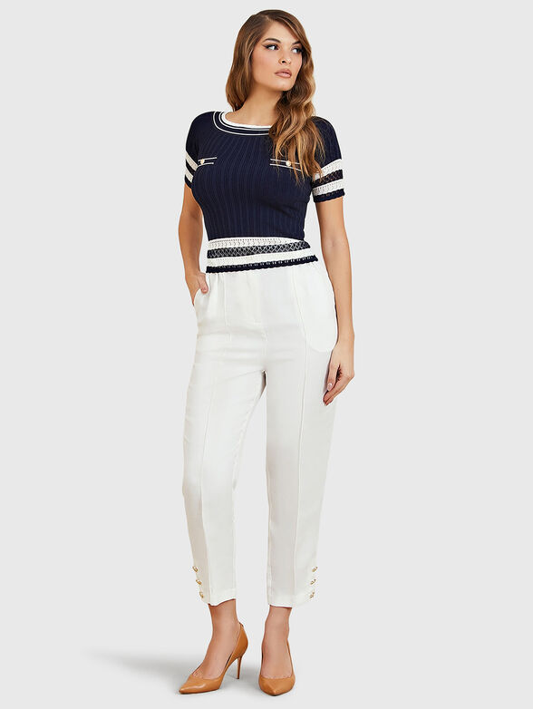 OLIVIA beige sweater with short sleeves - 2