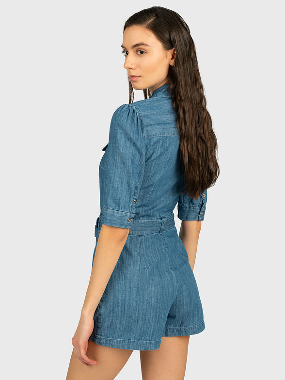 Short denim romper - 3