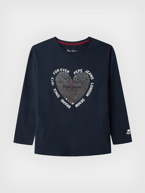 Blouse with long sleeves and sequins - 1