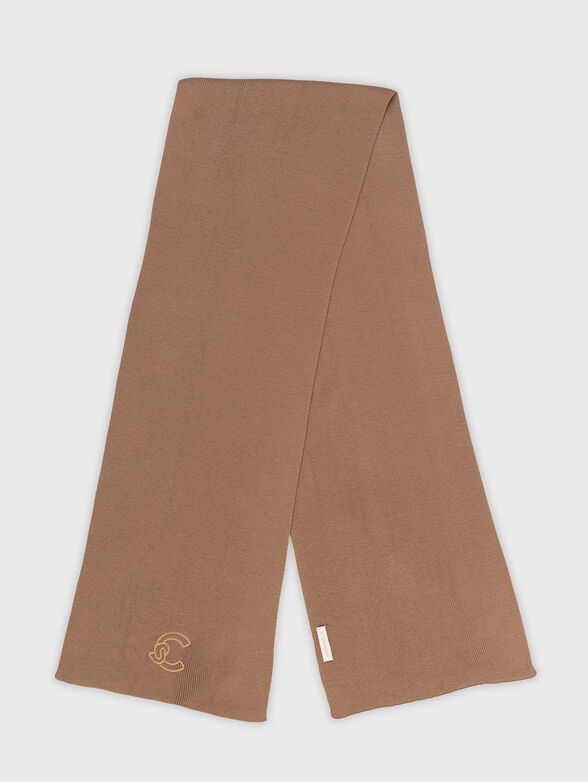 Wool blend scarf with loo embroidery - 2