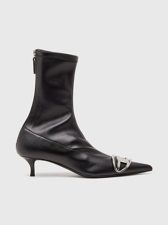 Кожени боти D-VENUS на ток с акцентно лого - 1