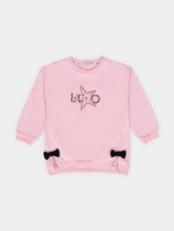 Sweatshirt with accent ribbons and logo print - 1