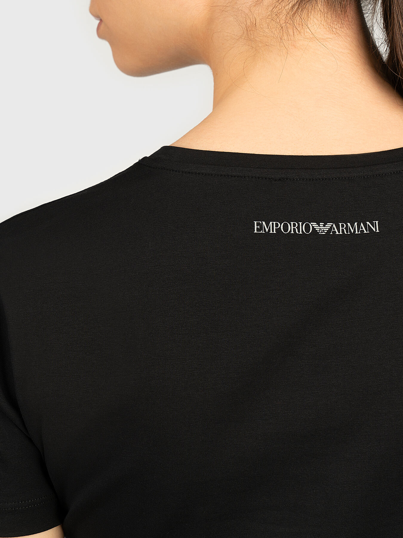T-shirt with sequin logo print brand EMPORIO ARMANI