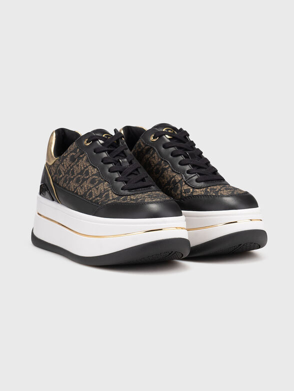 Leather sports shoes with logo print - 2