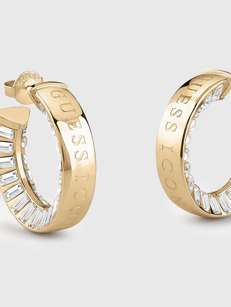 ICON earrings with crystals in gold color - 3