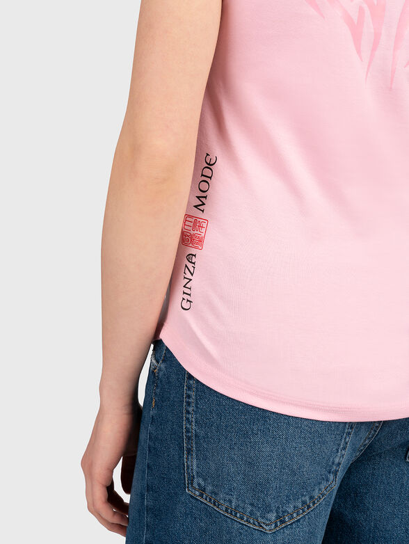 Pink T-shirt TSL065 with print - 3