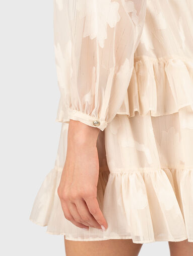 Midi dress with long sleeves and print - 4