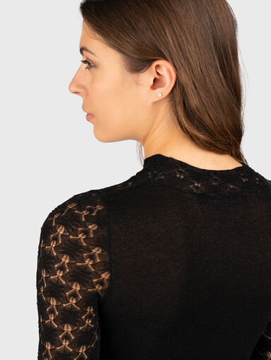 Blouse with translucent long sleeves - 3