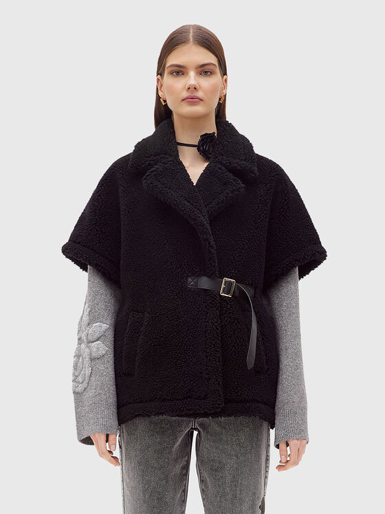 Черен елек от мека текстура - 1