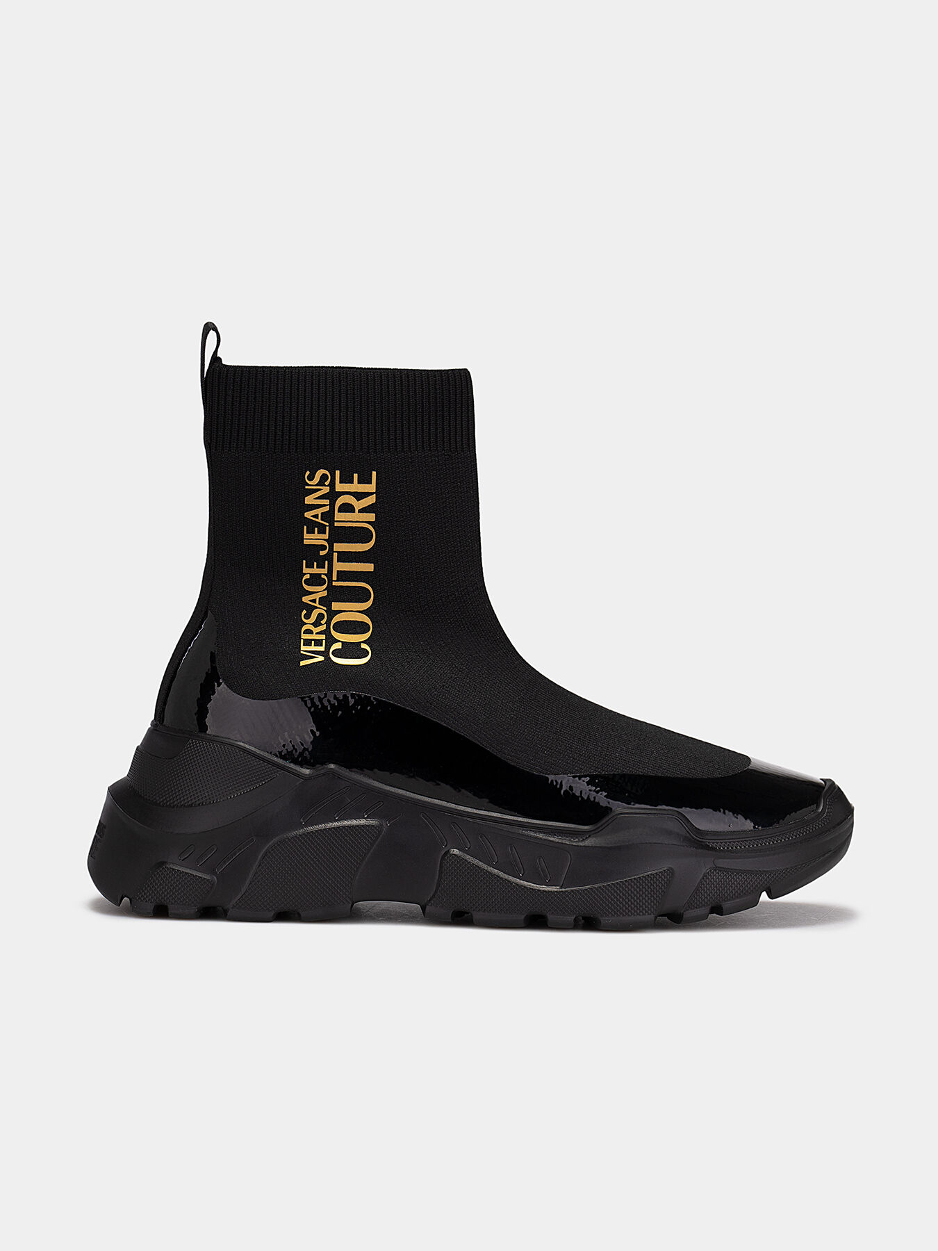 Slip-on ankle boots with logo print brand VERSACE JEANS