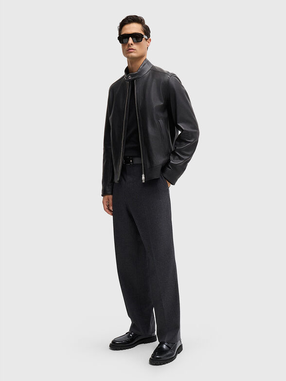 Black leather loafers - 1