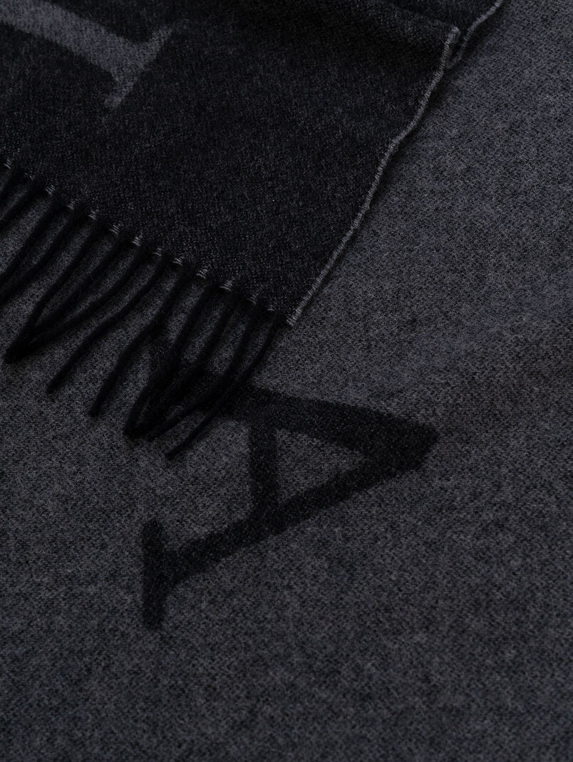 Wool scarf with logo detail - 3