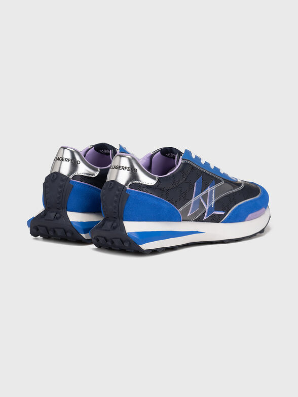 ZONE blue sports shoes with logo accents - 3