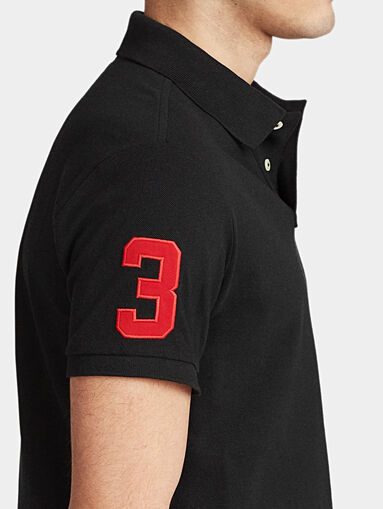 Black polo-shirt with logo embroidery - 5