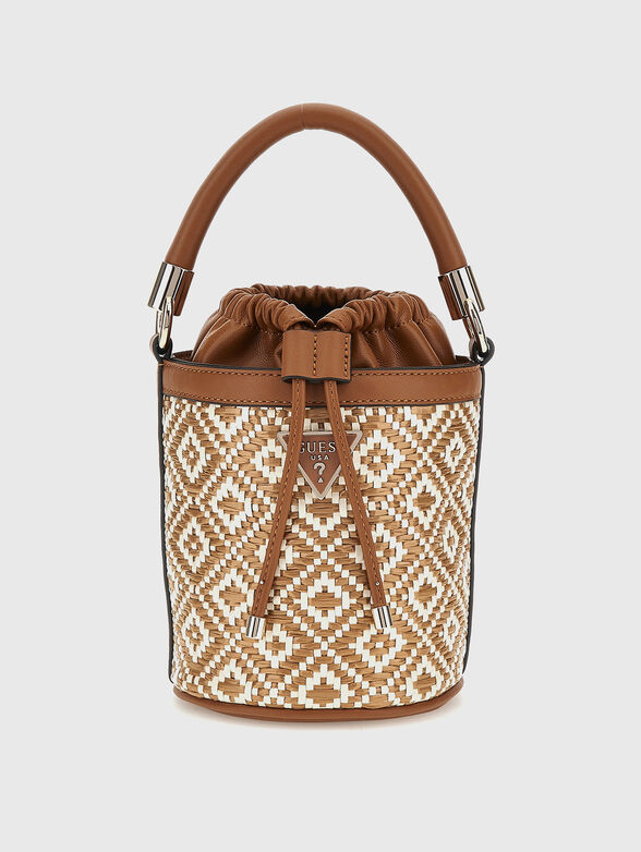 Bucket bag with contrasting geometric design  - 1