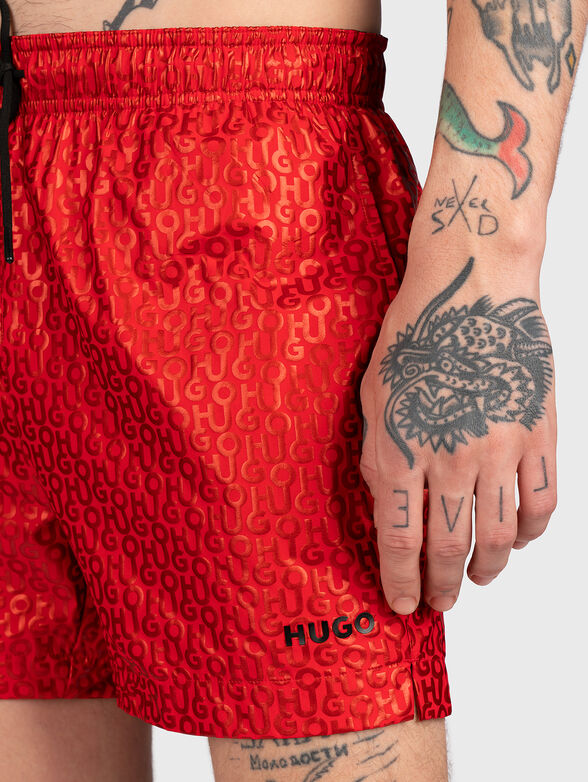 Beach shorts with monogram logo print - 3