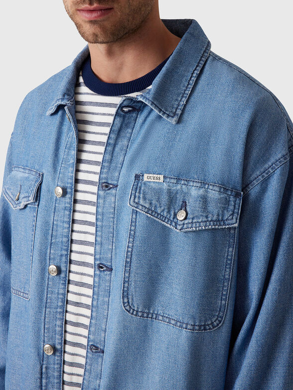 Denim jacket with logo - 4