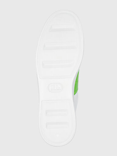 White leather shoes with green details - 4