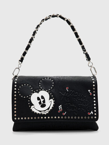 Black bag with eyelets and contrast elements - 4