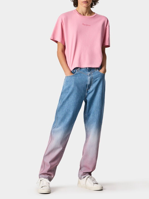 Light blue T-shirt NINA with logo detail - 2